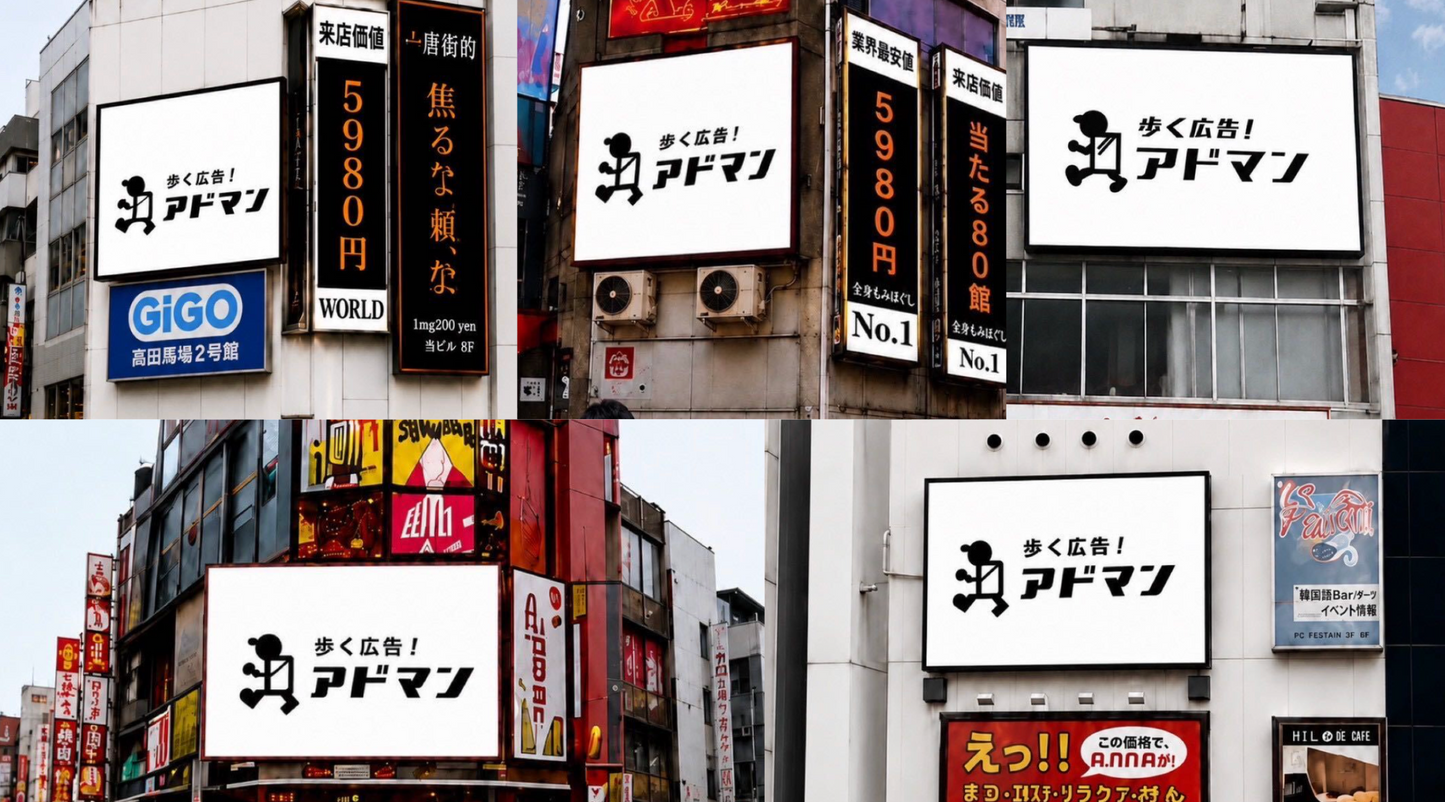 アドマン5エリアセット(歌舞伎町・新大久保・高田馬場・渋谷・三軒茶屋)